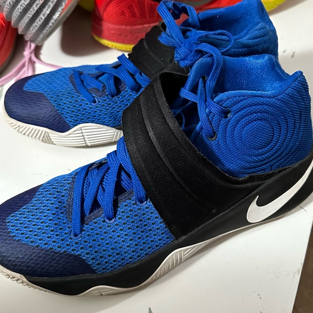 Blue and black Nike sneakers